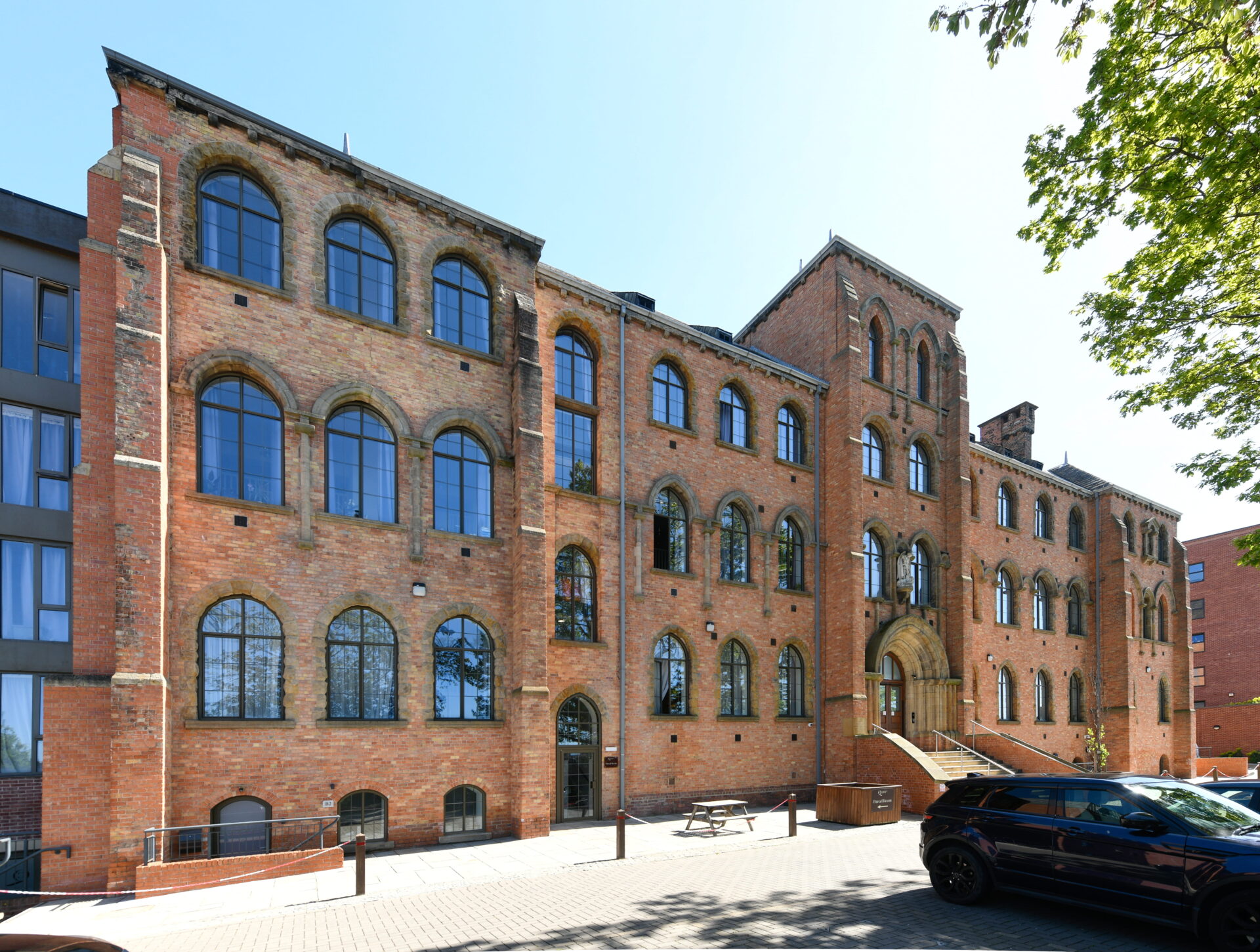 A traditional brick built warehouse building converted to residential