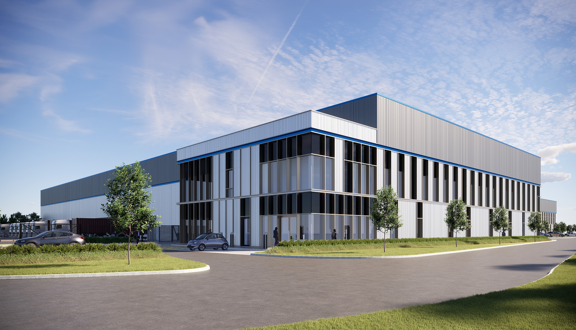 A CGI of the new Eurocentral Gateway industrial and logistics units