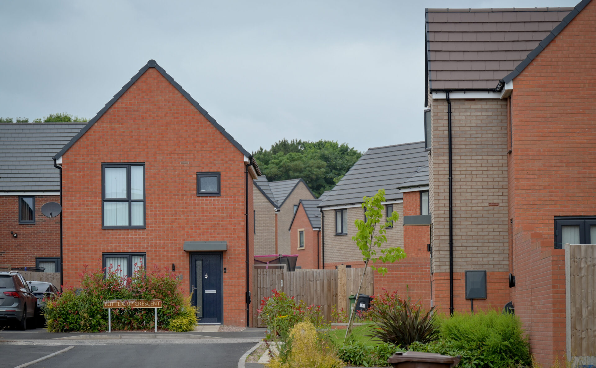 A series of new brick built homes