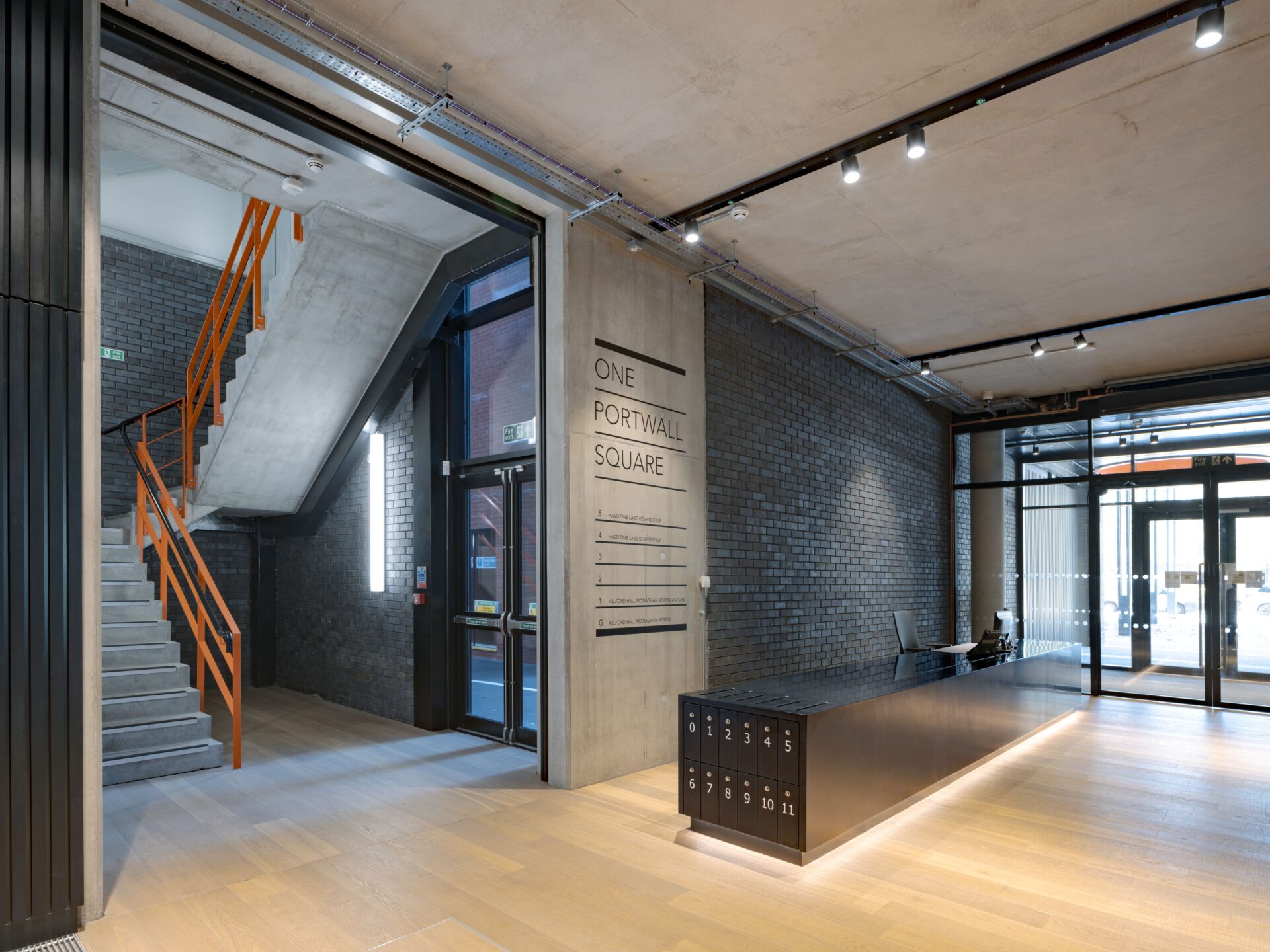 Interior of a modern office reception area