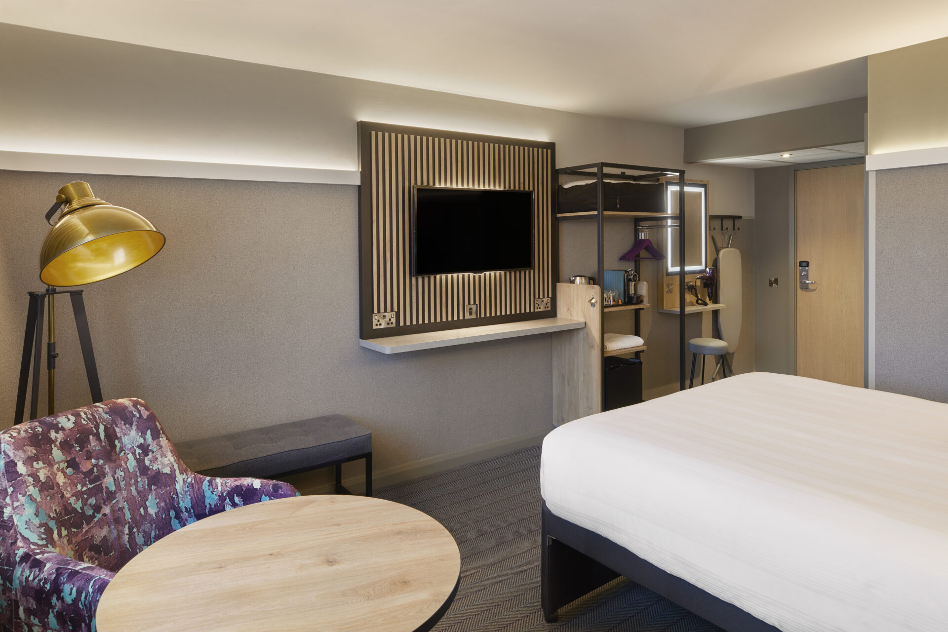 Interior shot of a Premier Inn hotel bedroom