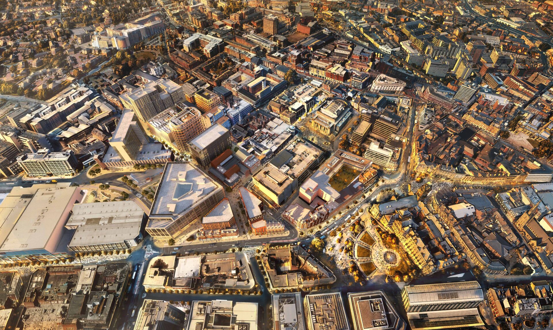Aerial view of Sheffield city centre