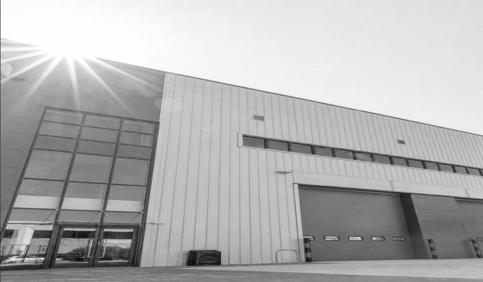 Exterior of a warehouse building