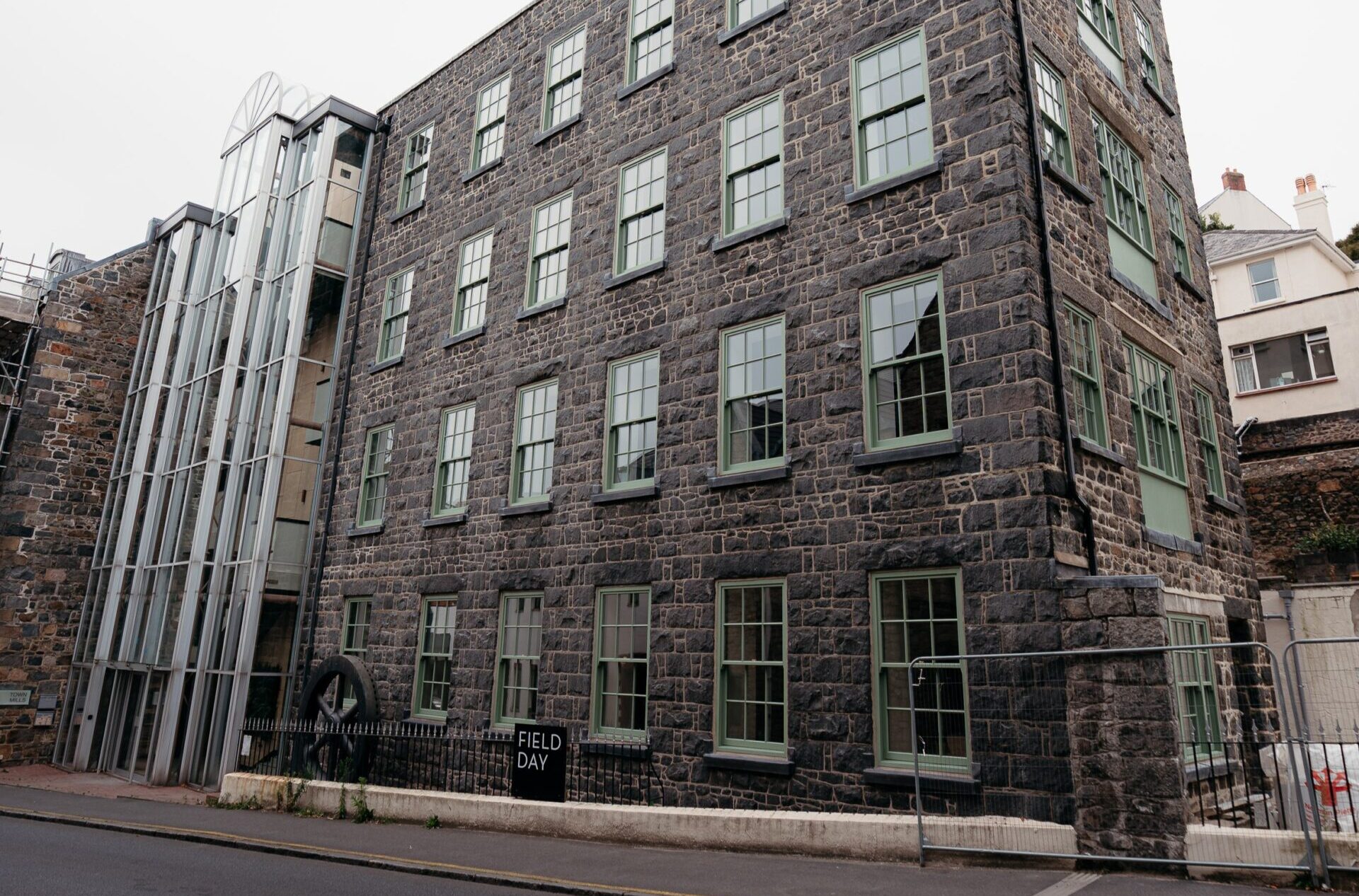Exterior of a brown stone building