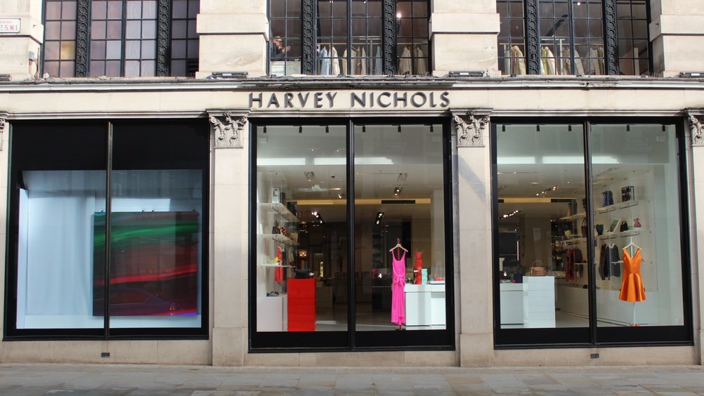 Exterior of Harvey Nichols' shop front in London