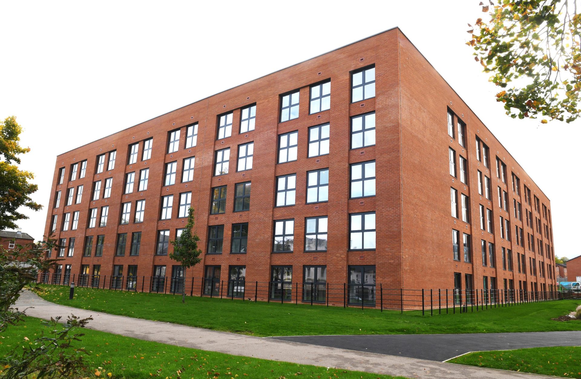 Walton House, a five-storey red-brick apartment building at Derby’s Nightingale Quarter