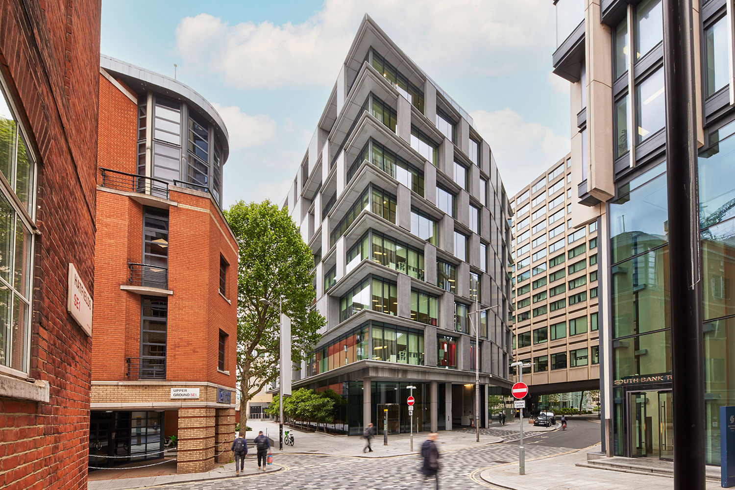 Illustration of modern office buildings at Twenty Two Upper Ground on London’s South Bank