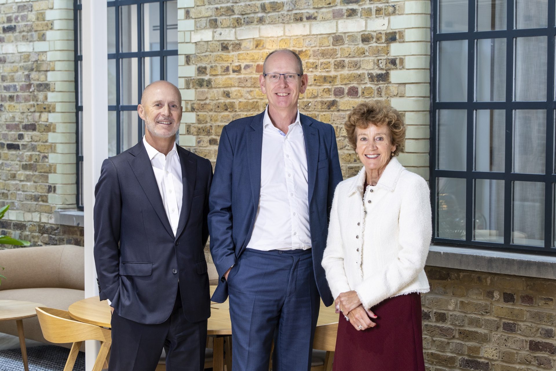 Kingsbridge chairman Ian Playford (center) stands with advisory board appointees David Turner and Sue Clayton.