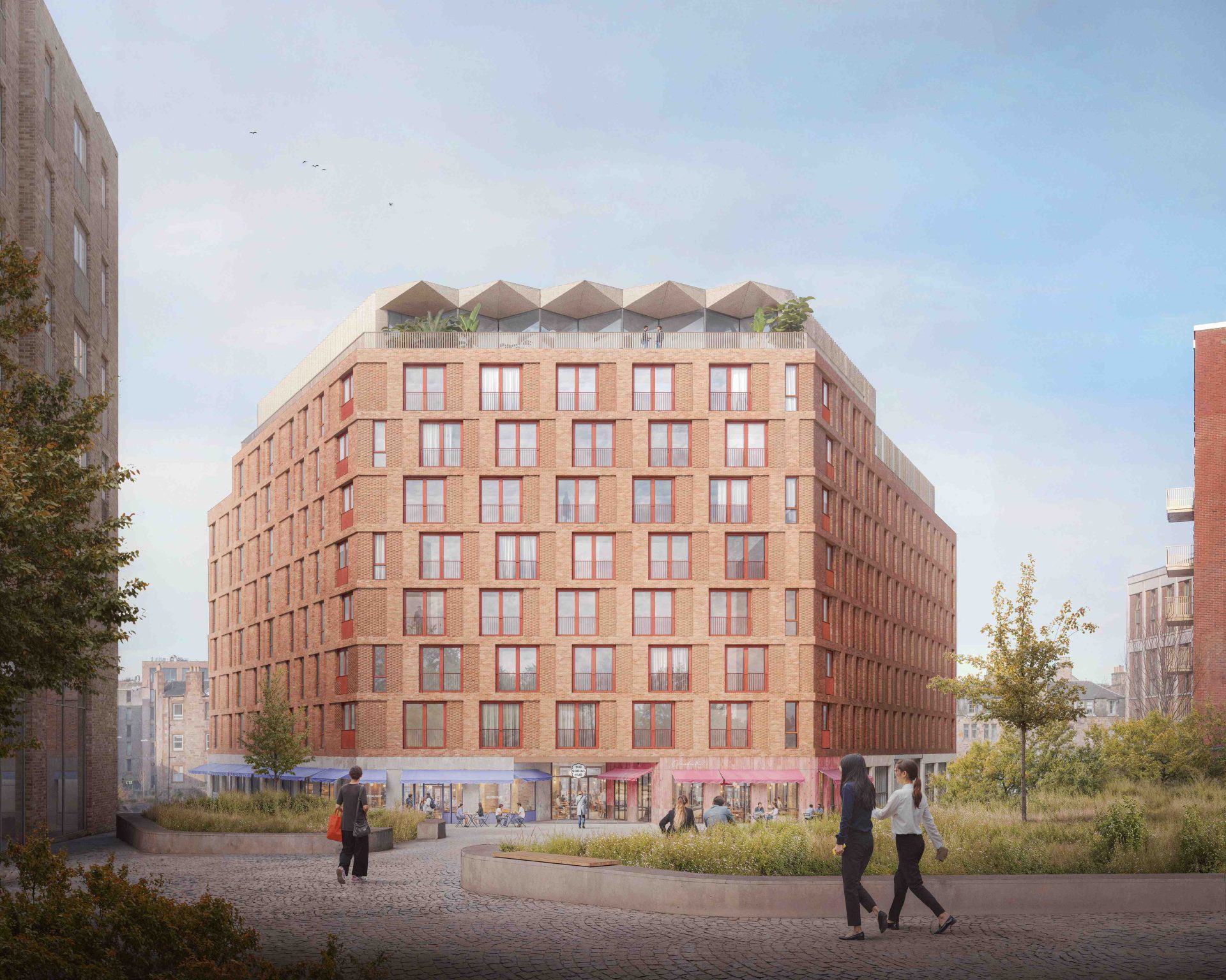 Architectural rendering of The Social Hub’s proposed Edinburgh accommodation and hospitality development