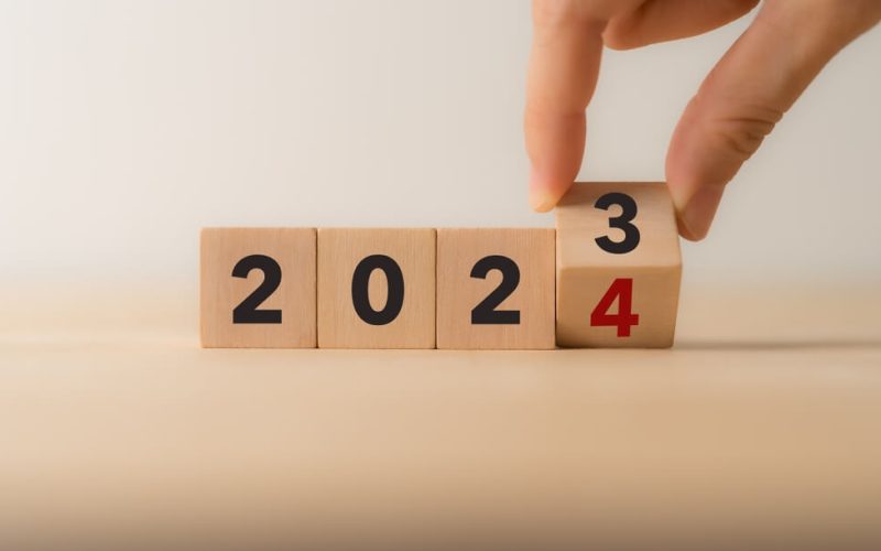 Starting,New,Year,2024.,Flipping,Of,2023,To,2024,On