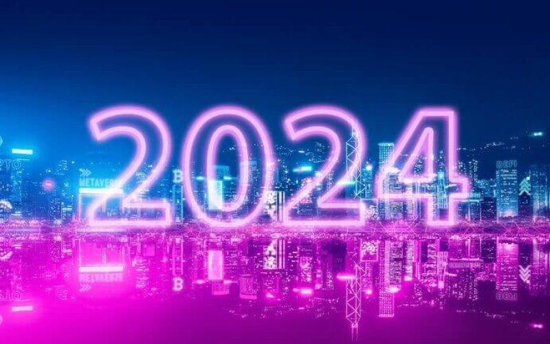 New,Year,2024,Metaverse,Crypto,Currency,Technology,Concept,,Futuristic,Network