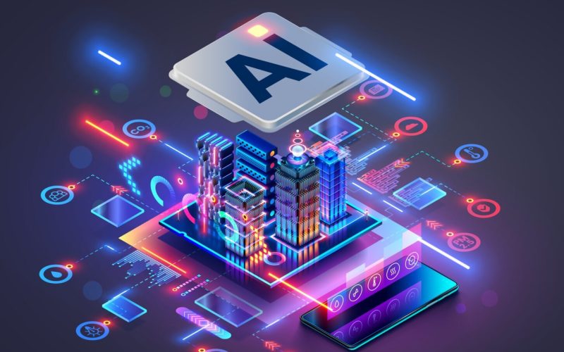 Smart,City,Concept.,Ai,Controls,Futuristic,Smart,City.,Isometric,Futuristic