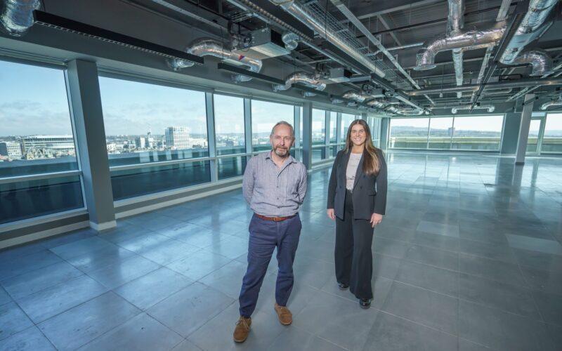 Adam Scorer, CEO of National Energy Action pictured with Emma Young from Savills at WellBar Central in Newcastle Picture: DAVID WOOD