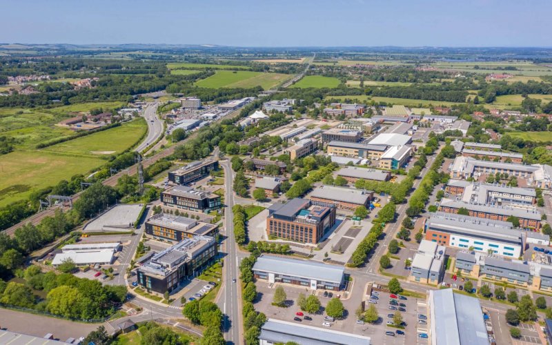 Aerial view of Milton Park