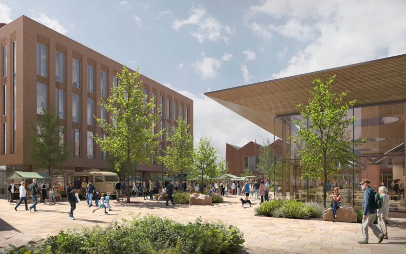 An artist impression of the proposed Prestwich Village square - 2