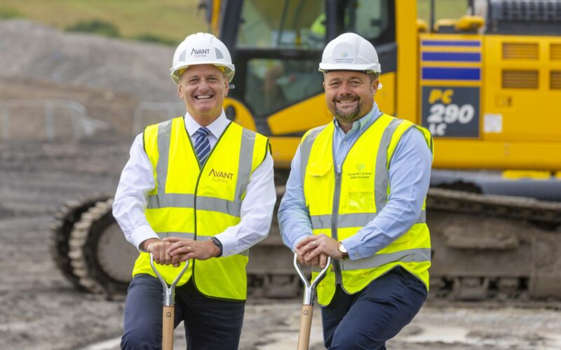 Avant Homes South Wales managing director, Martin Smith, and Valley To Coast managing director of development and regeneration, James Griffiths