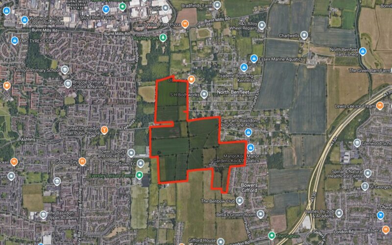 Bowers Gifford, Basildon site plan