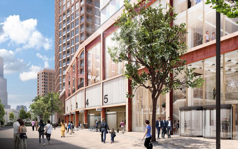 Camley Street London N1C Illustrative view of a life sciences building on 3-30 Cedar Way Credit FCBStudios