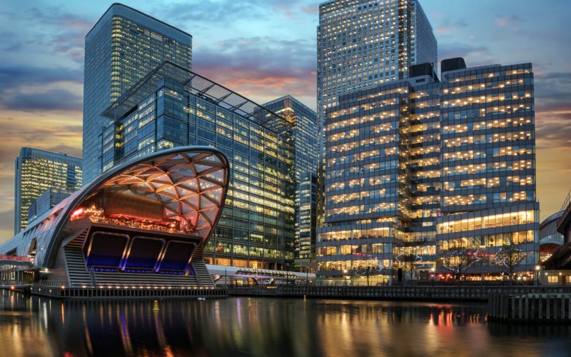 The,Financial,District,Canary,Wharf,In,London,During,Sunset
