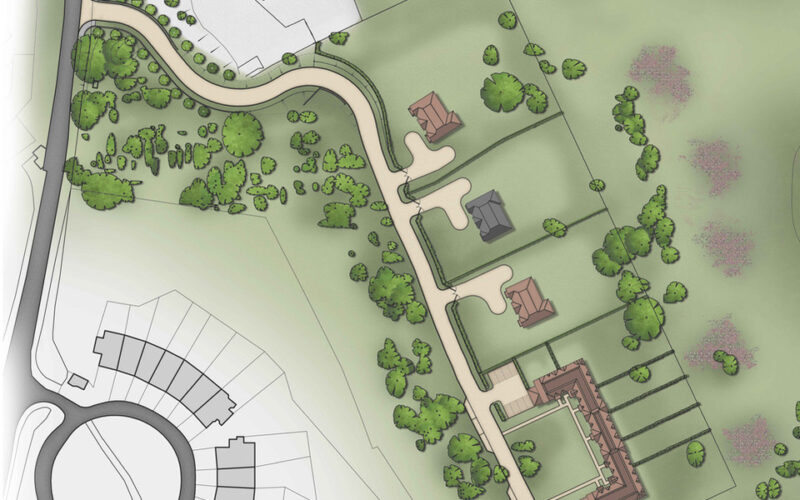 Colour aerial map of Virginia Water by Consero