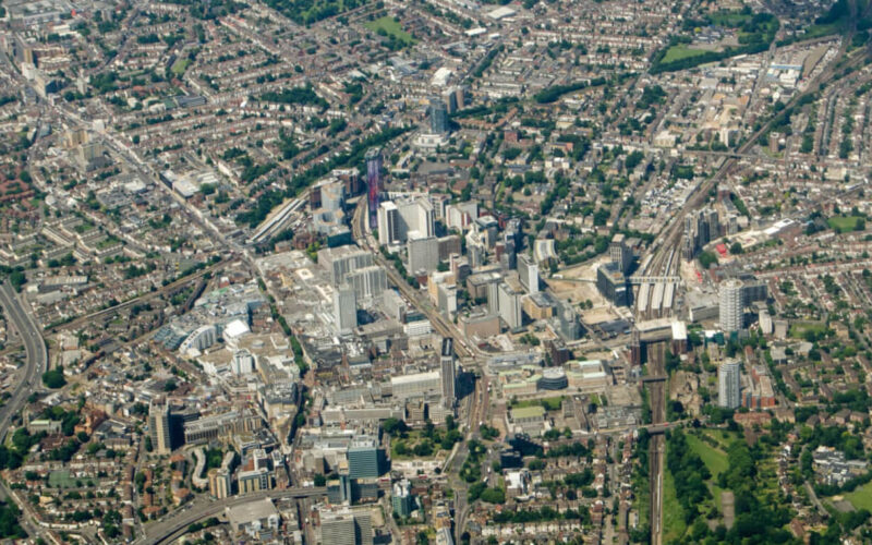 View,From,The,Air,Looking,North,Across,Croydon,In,South