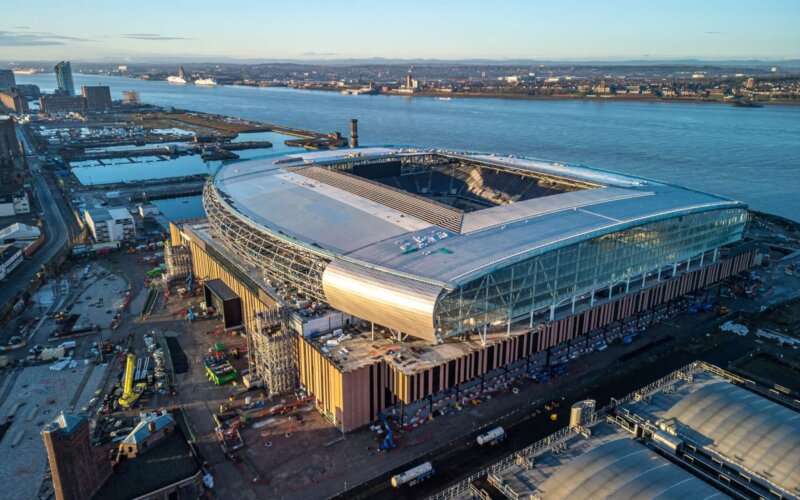 EFC Stadium foregound Central Docks background March 2024 courtesy of Peel Waters x