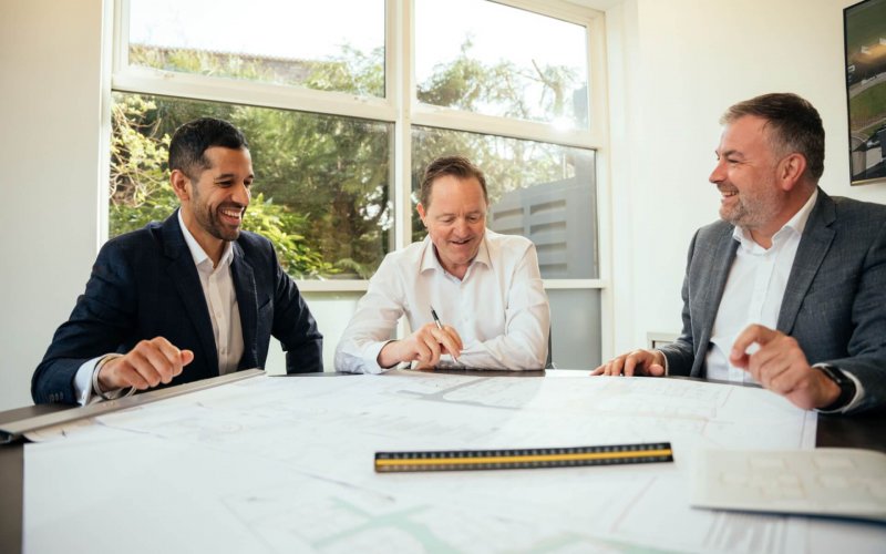 Elivia Homes COO Kamal Singh Grewal, CEO Chris Chiles and CFO Iain Brown.