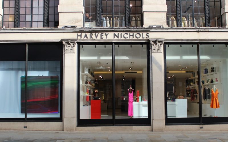Exterior of Harvey Nichols' shop front in London