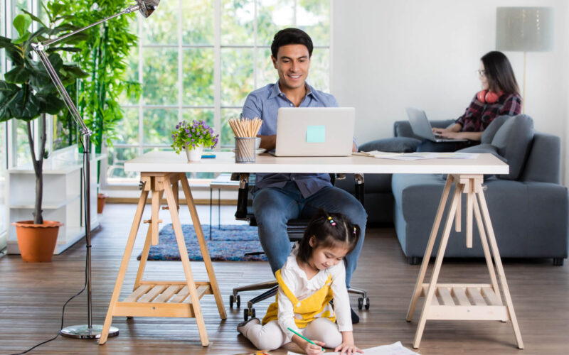 Mixed,Race,Family,Sharing,Time,In,Living,Room.,Caucasian,Father