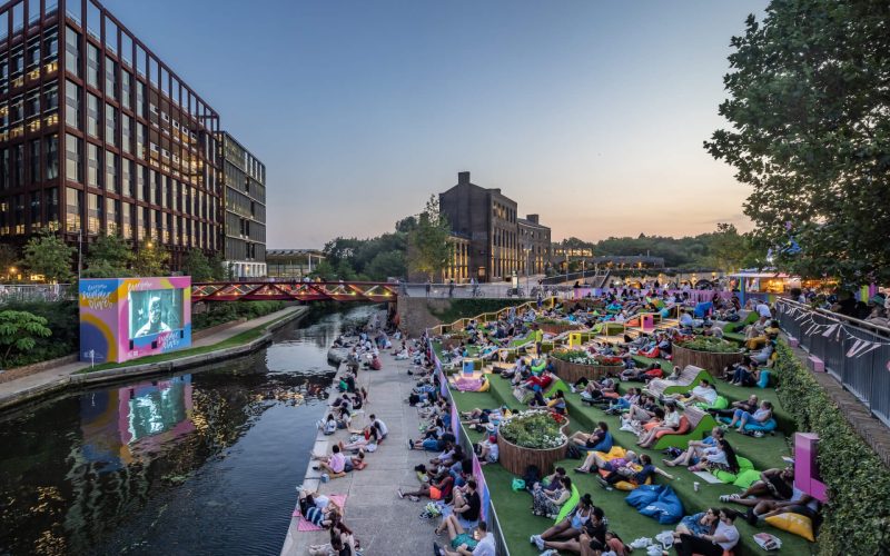 Everyman Summer Love Film Festival on the steps of Granary square at King's Cross