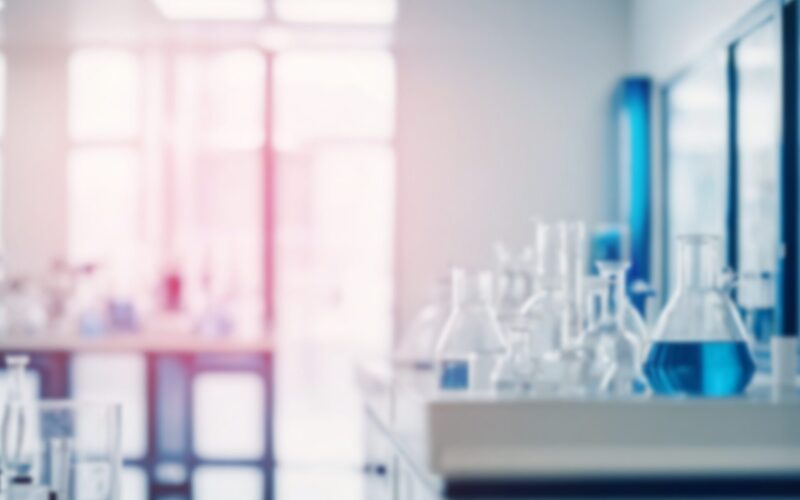 Abstract,Blurred,Science,Lab,Interior,Room.,Blurry,Working,Space,With