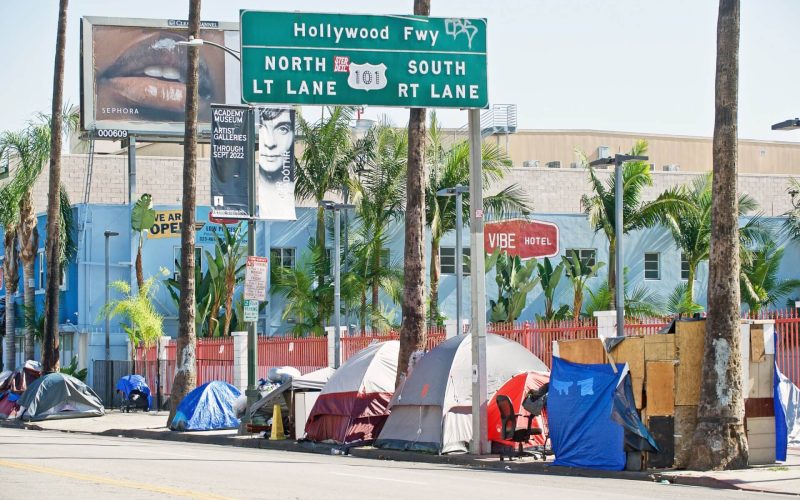 Hollywoodcalifornia,-,Feb.,26,,2022:,Homeless,Encampment,Along,The,Roadside