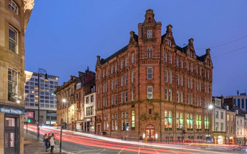 Medium size Churchill House at night