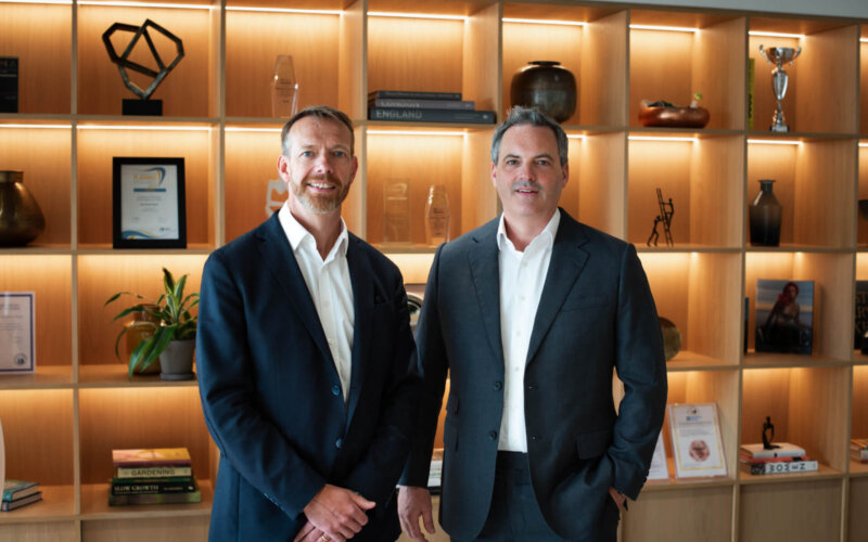 Montagu Evans new Managing Partner announcement l-r Rob Bower, Alan Harris, Montagu Evans