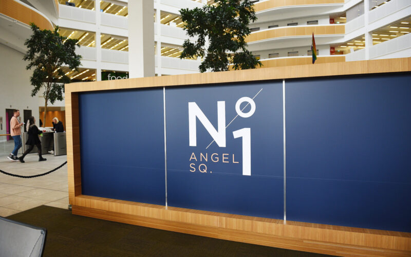 UNP Coop 47238 Reception rebrand at 1 AngelSq. Manchester, Oct 2025