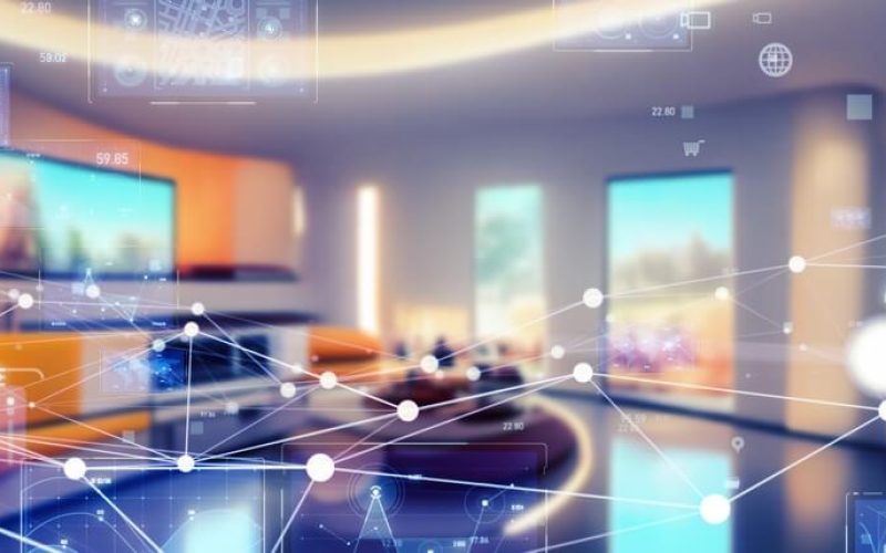Residential,Interiors,And,Data,Network.,Smart,Home.,Wide,Image,For