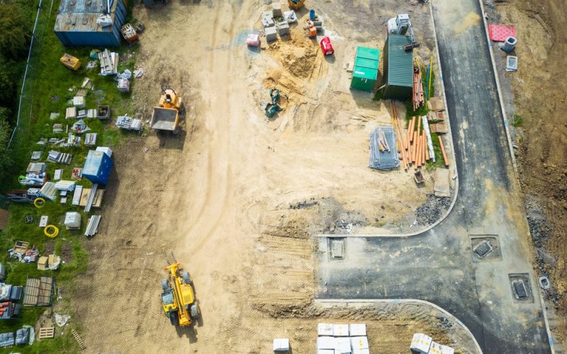 Aerial,View,Of,A,Low,Loader,Seen,On,A,New
