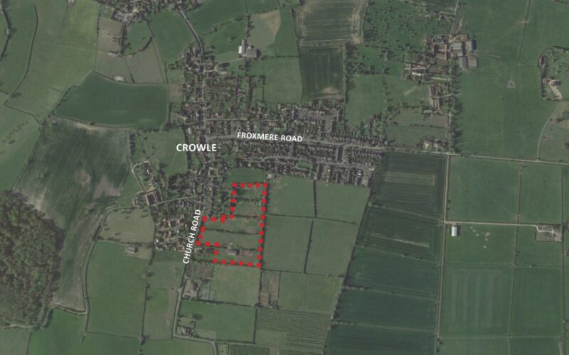 Site aerial view of Cameron Homes' Crowle development site