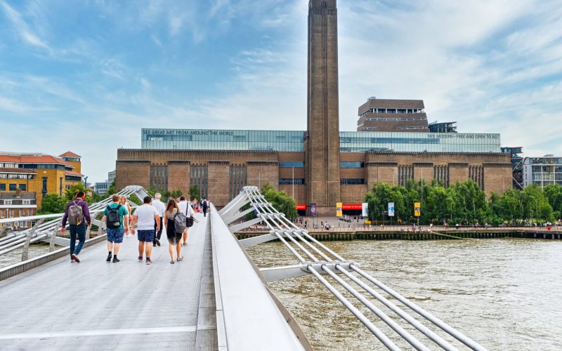 London,uk,-,July,25,2019,:,The,Millennium,Bridge,And,The