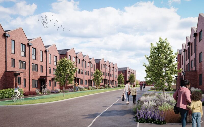 Urban regeneration - Montague Place will initally provide 302 multi-tenure, energy efficient homes for Burmantofts (CGI of Montague Place shown)