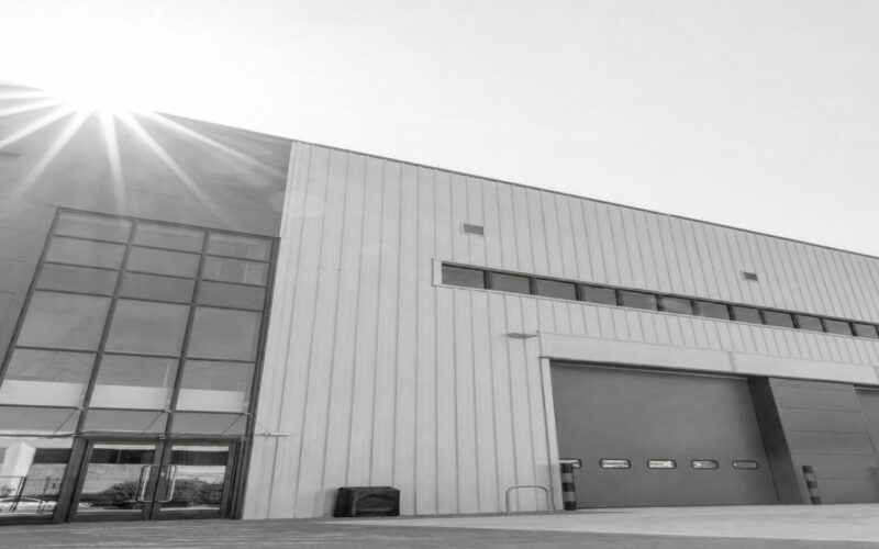 Exterior of a warehouse building