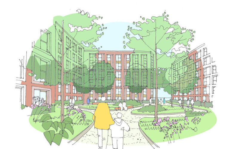 Warrington Site_Courtyard Sketch_Habiko_Credits-AHR Architects