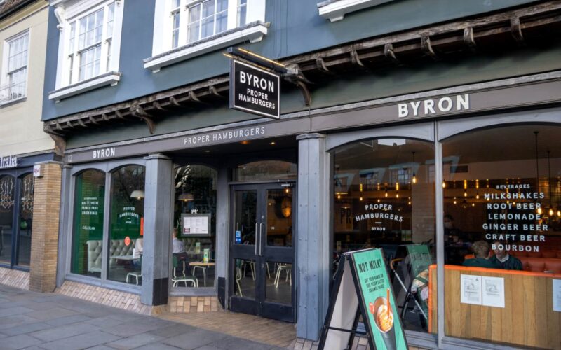 Cambridge,,Uk,-,January,7,2022:,Byron,Hamburger,Restaurant,In