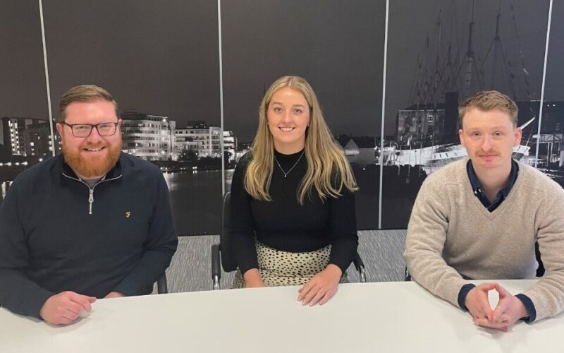 (l-r) Matthew Maxwell, Amelia McClune and Angus McPhail