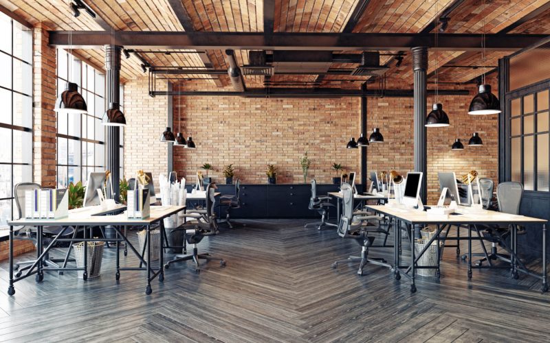 Modern,Office,Interior,Design.,Loft,Concept,3d,Rendering
