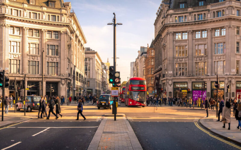 London-,November,,2019:,Oxford,Street,/,Oxford,Circus,Wide,Angle