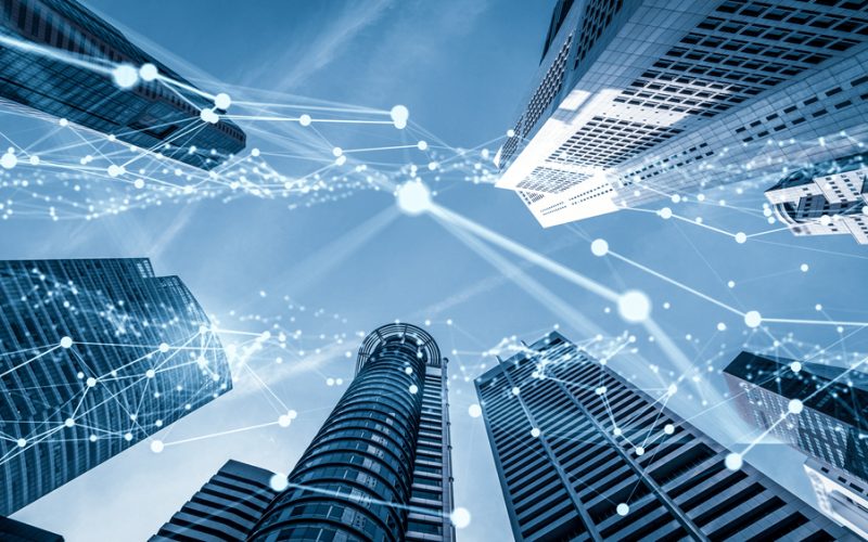 Imaginative,Visual,Of,Smart,Digital,City,With,Globalization,Abstract,Graphic