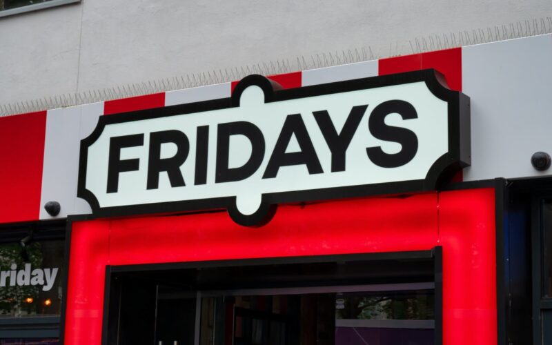 London,,Uk-,May,3,,2022:,The,Sign,For,Fridays,Restaurant