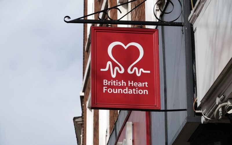 Nottingham,,Uk,-,April,11,,2022:,British,Heart,Foundation,Sign
