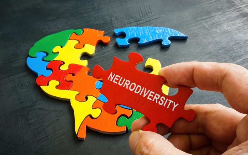 Neurodiversity,Concept.,Brain,From,Puzzle,And,A,Hand,Holds,A